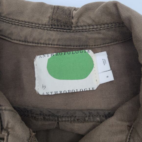 Anthropologie Military Embroidered 80s Jacket Top Small Boho Army Button Up - Picture 7 of 13